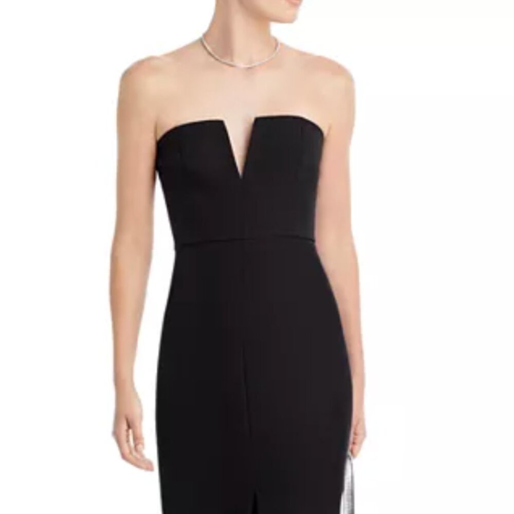 BCBGMAXAZRIA Strapless Crepe Gown | Size 12